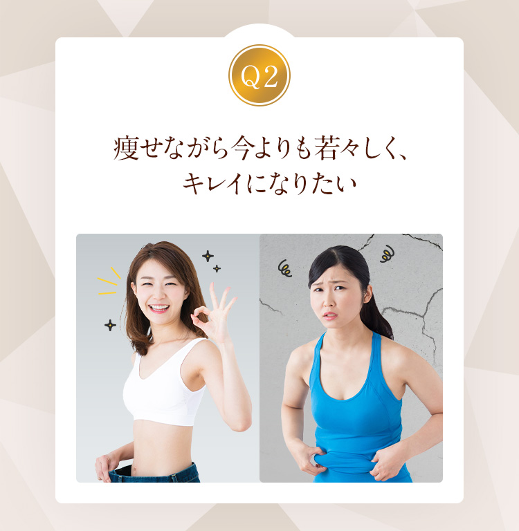 痩せながら今よりも若々しく、キレイになりたい